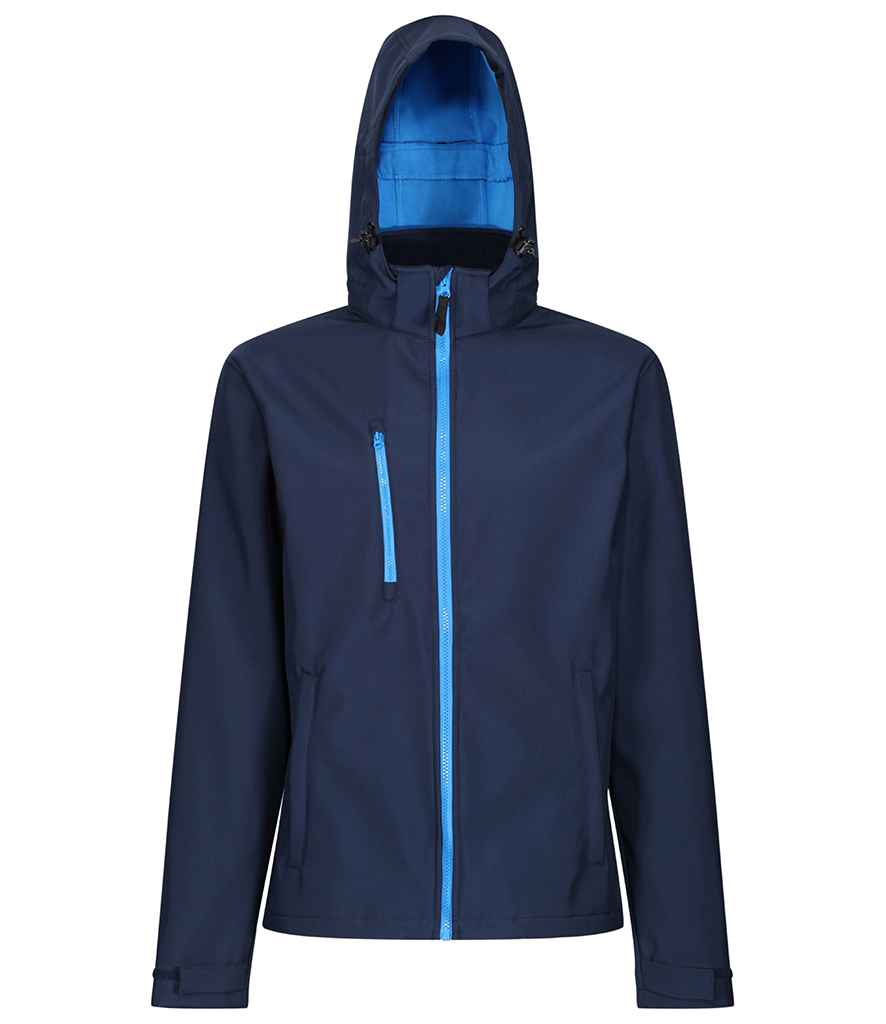 Regatta Venturer Three Layer Hooded Soft Shell Jacket - Navy/French Blue